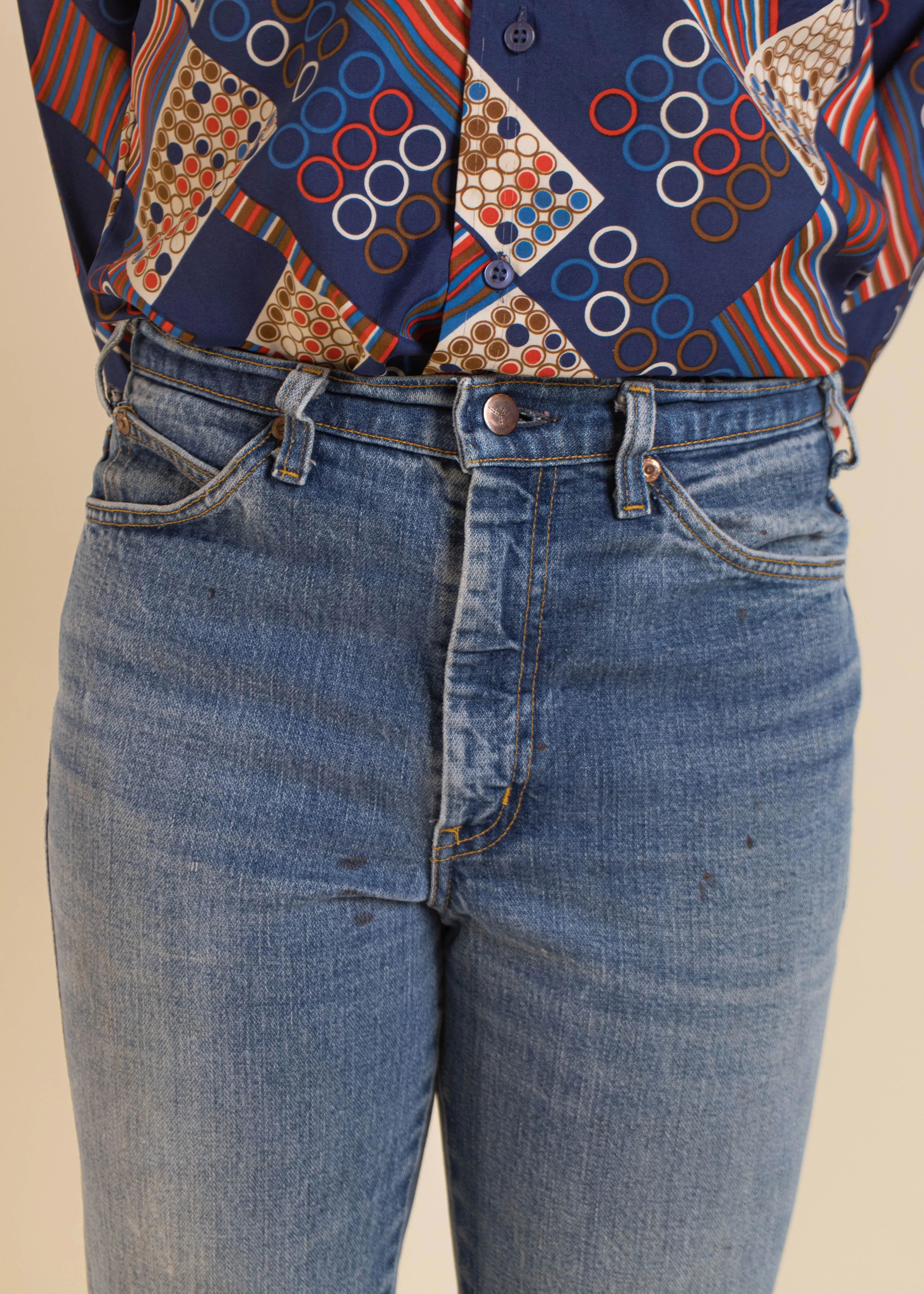 1970s GWG Midwash Flare Jeans Size Women's 28 Men's 31