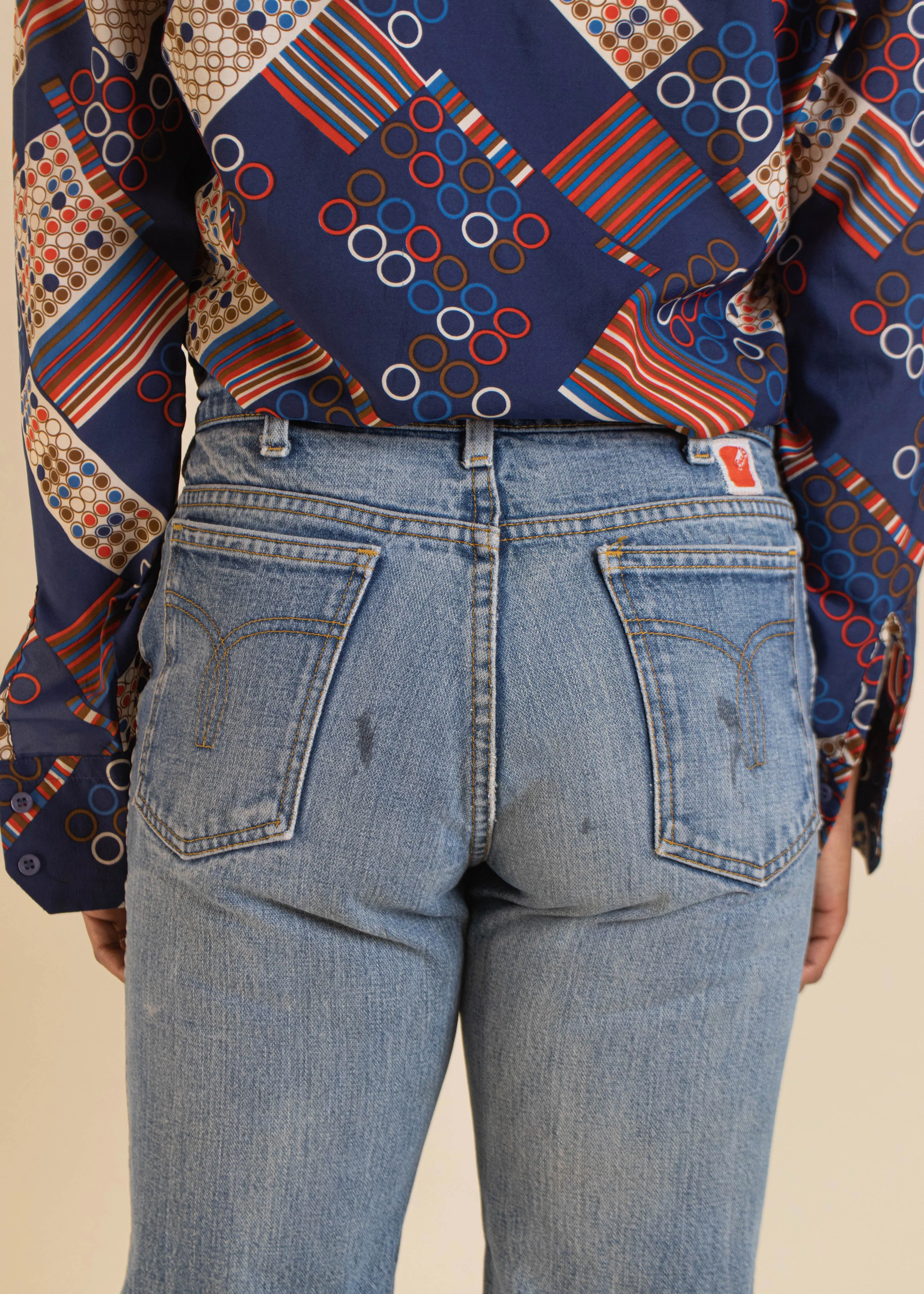 1970s GWG Midwash Flare Jeans Size Women's 28 Men's 31