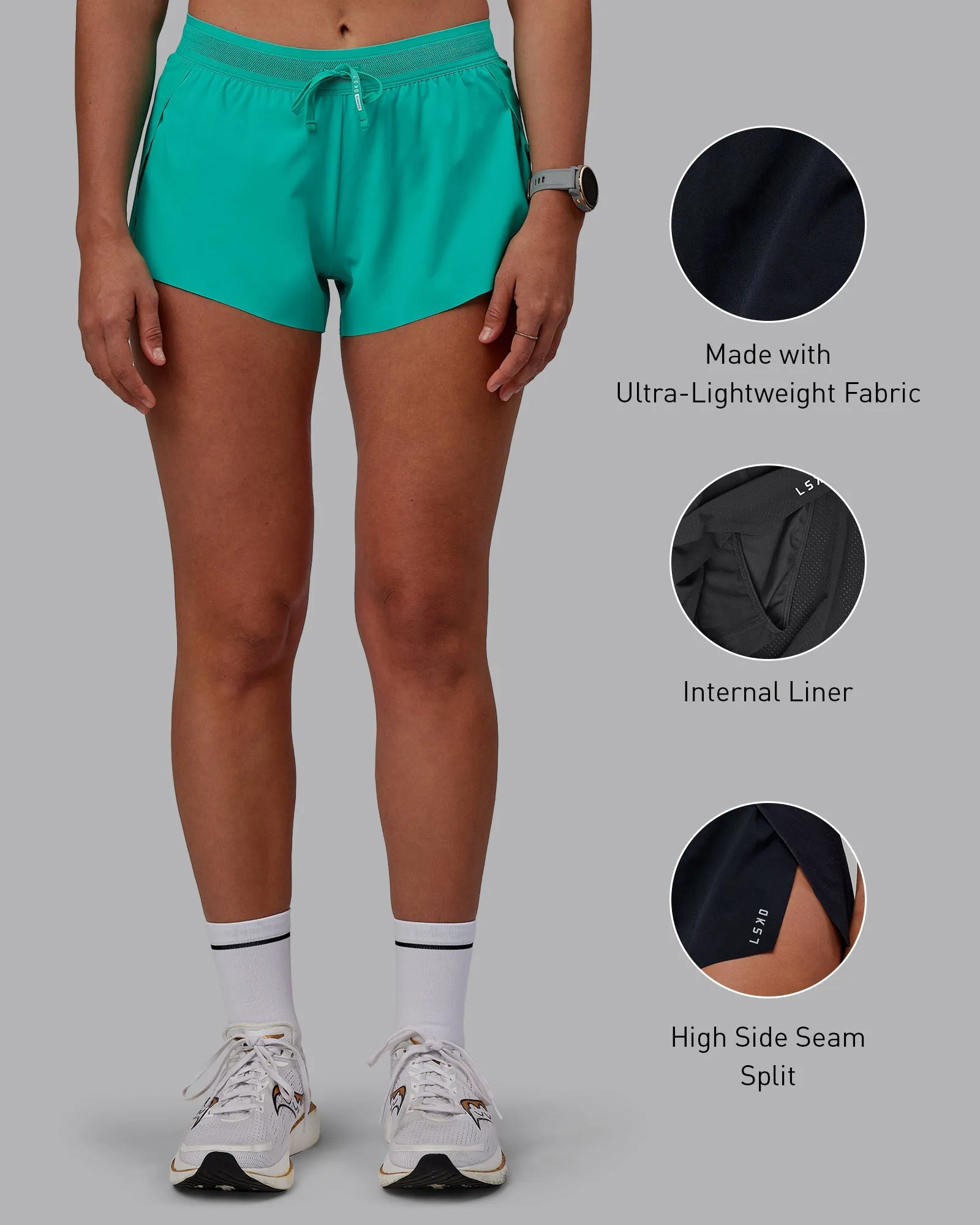 Accelerate Run Shorts - Vibrant Atlantis Blue for Ultimate Performance