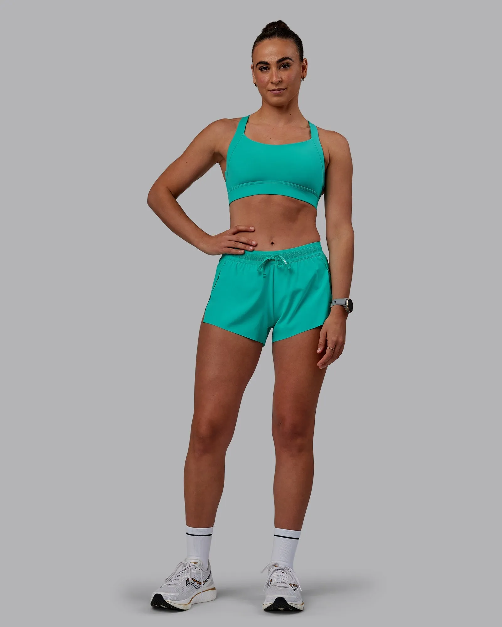 Accelerate Run Shorts - Vibrant Atlantis Blue for Ultimate Performance
