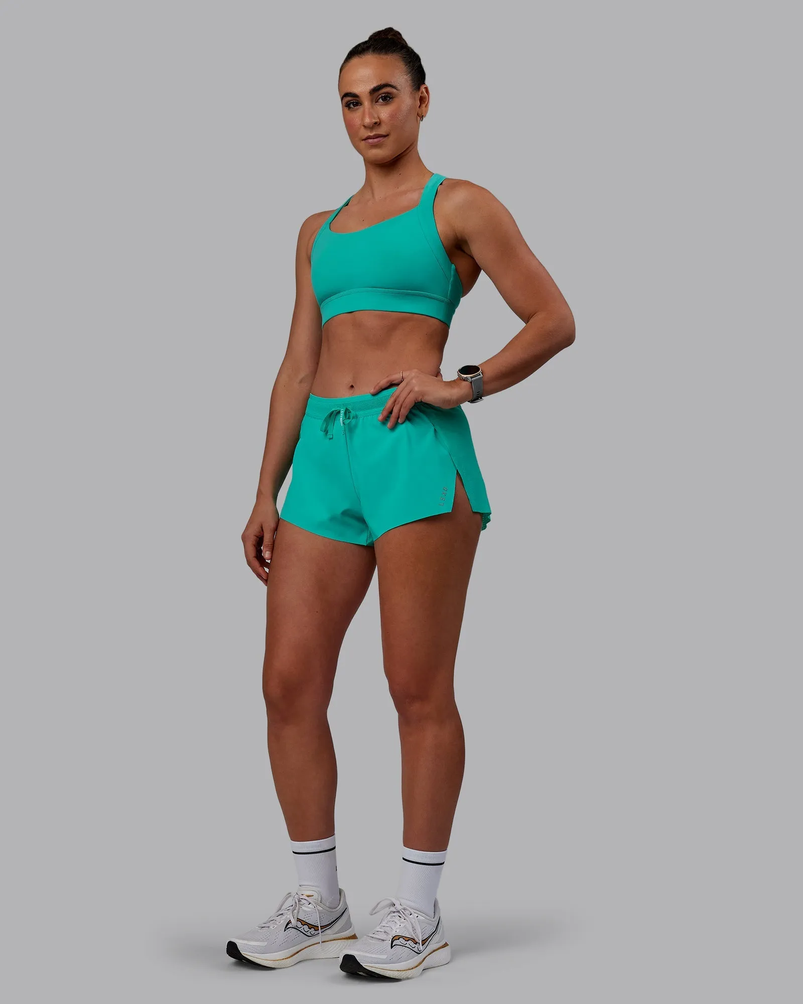 Accelerate Run Shorts - Vibrant Atlantis Blue for Ultimate Performance