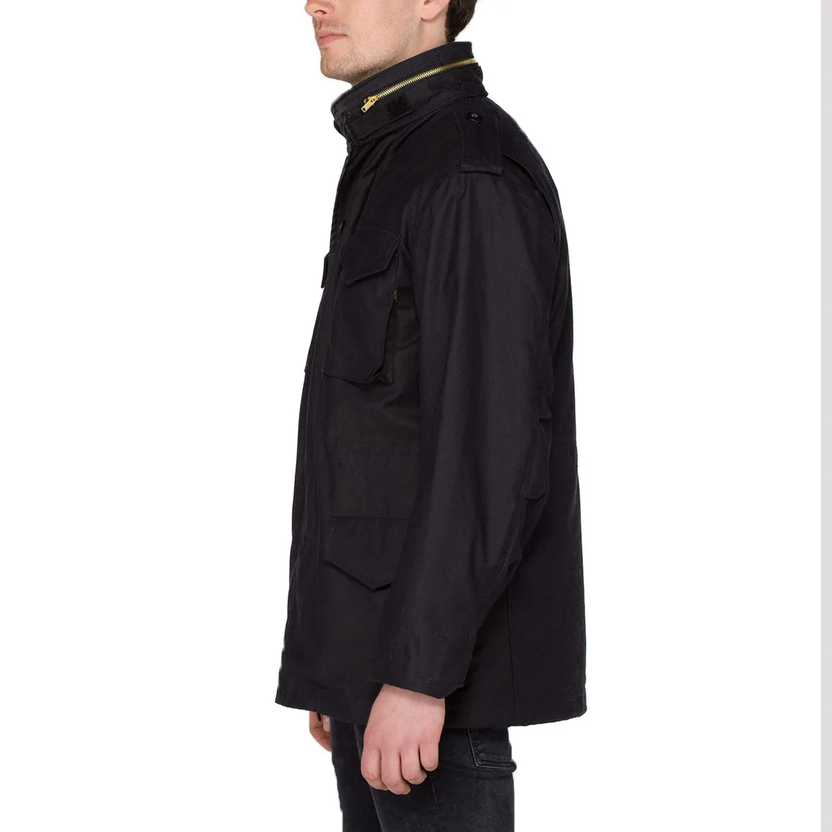 Mens Alpha Industries M-65 Field Jacket - Classic Black Military Style Outerwear