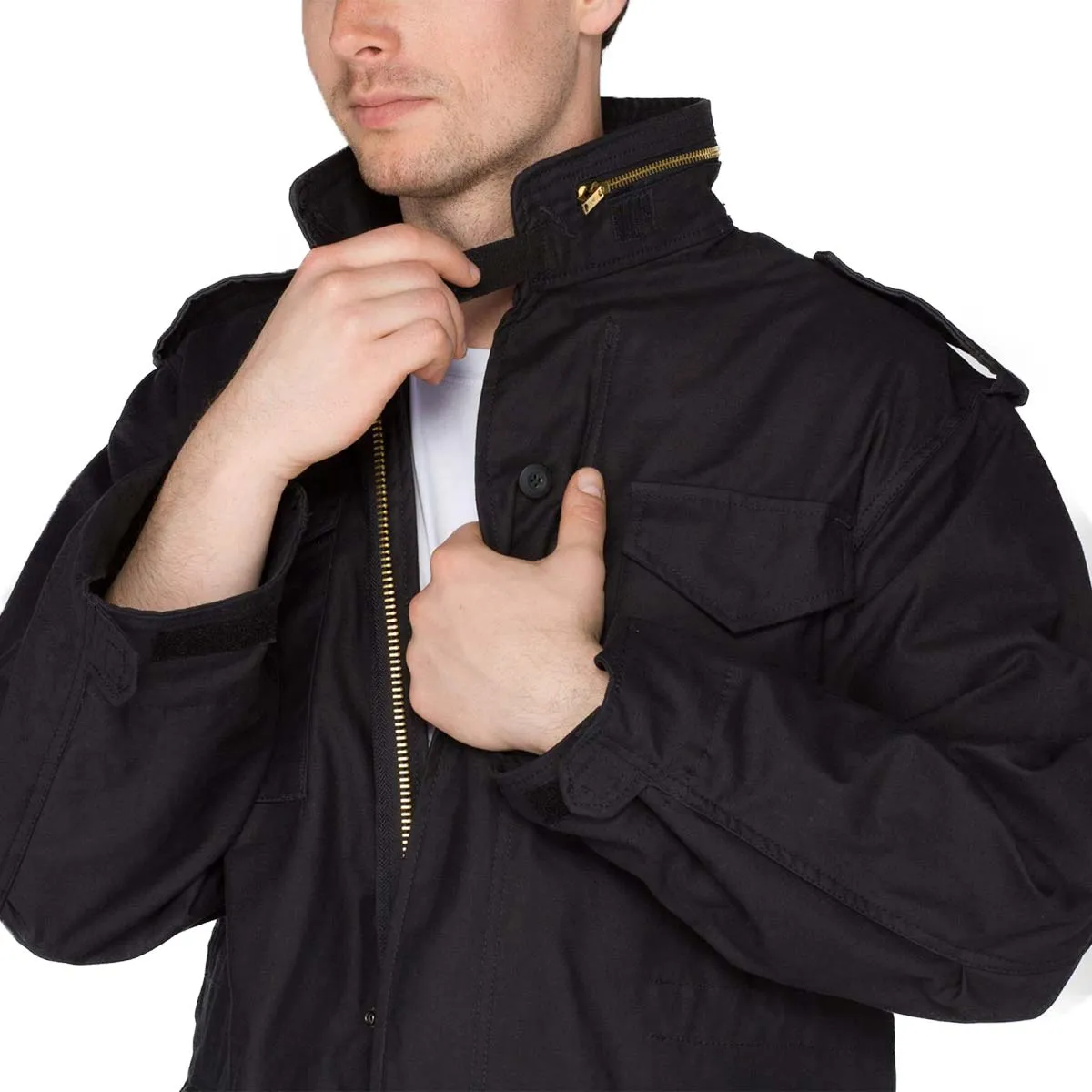 Mens Alpha Industries M-65 Field Jacket - Classic Black Military Style Outerwear