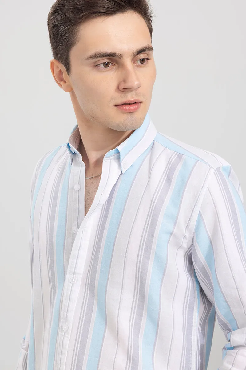 Blazing Stripe Blue Linen Shirt