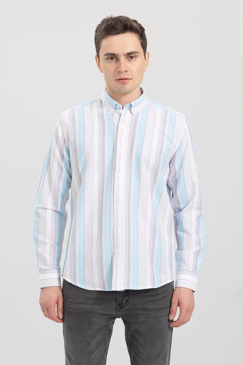 Blazing Stripe Blue Linen Shirt