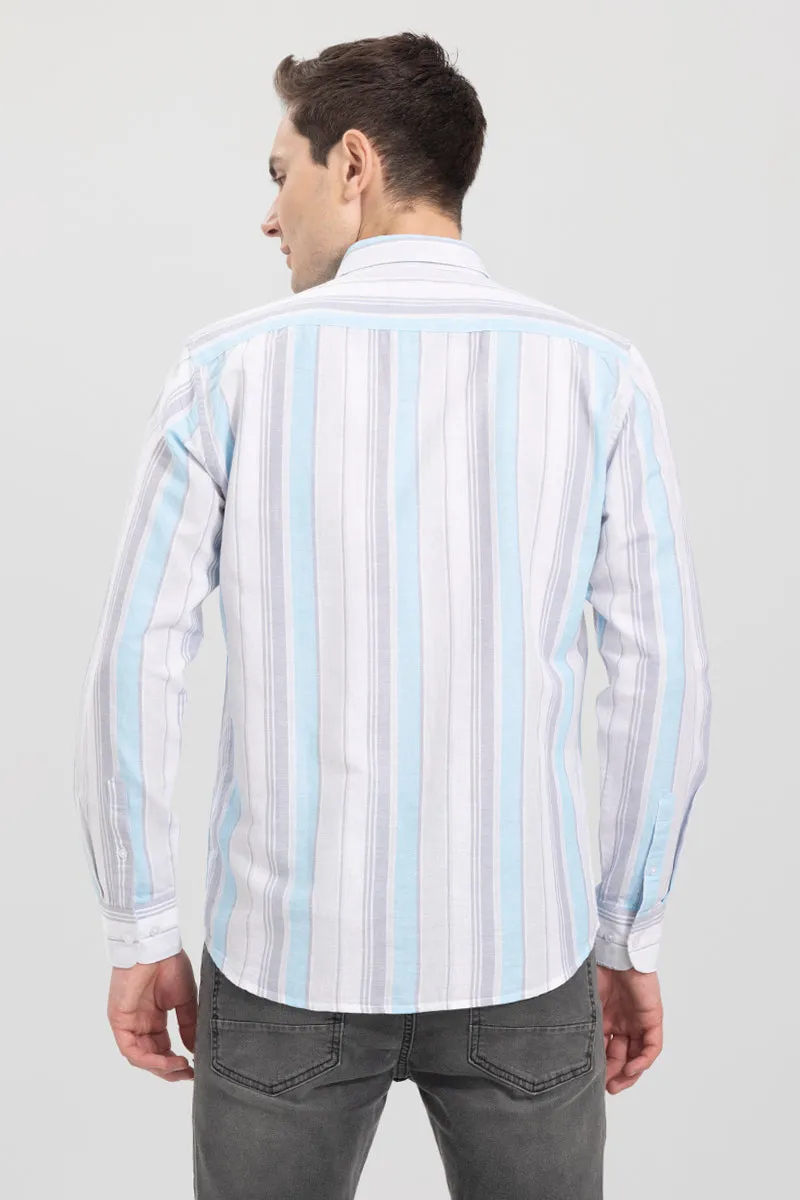Blazing Stripe Blue Linen Shirt