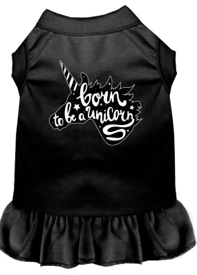 Born To Be A Unicorn Screen Print Dog Dress Black Lg (14)