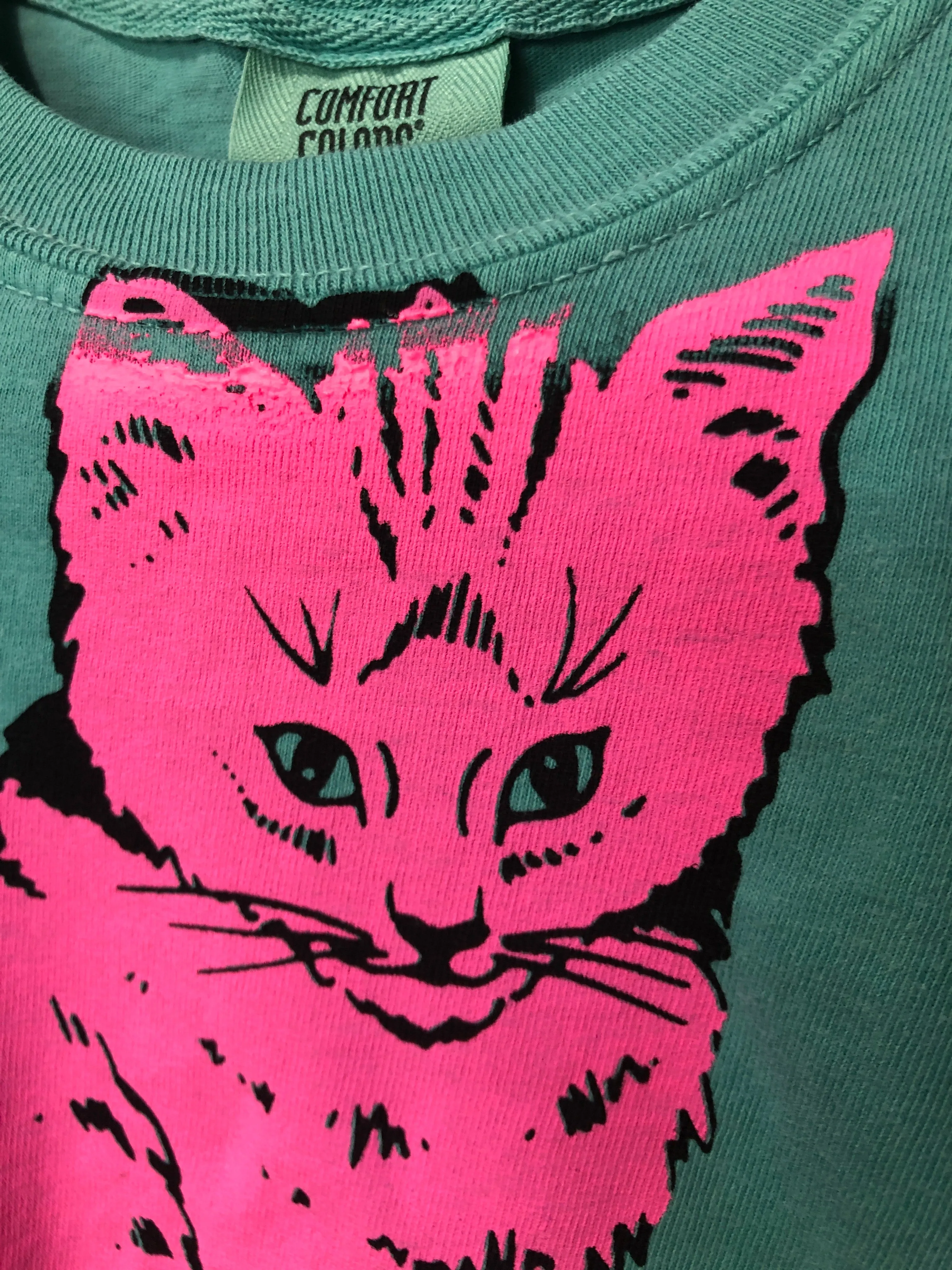 BPR- Youth XS T-shirt- Focus Cat Seafoam