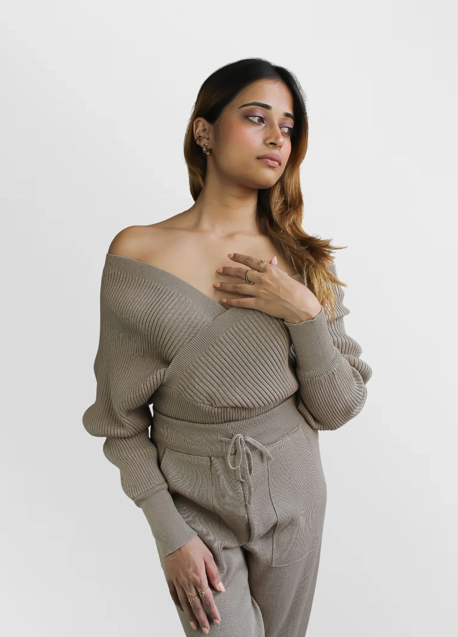 Camel Kim Knitted Top and Pants