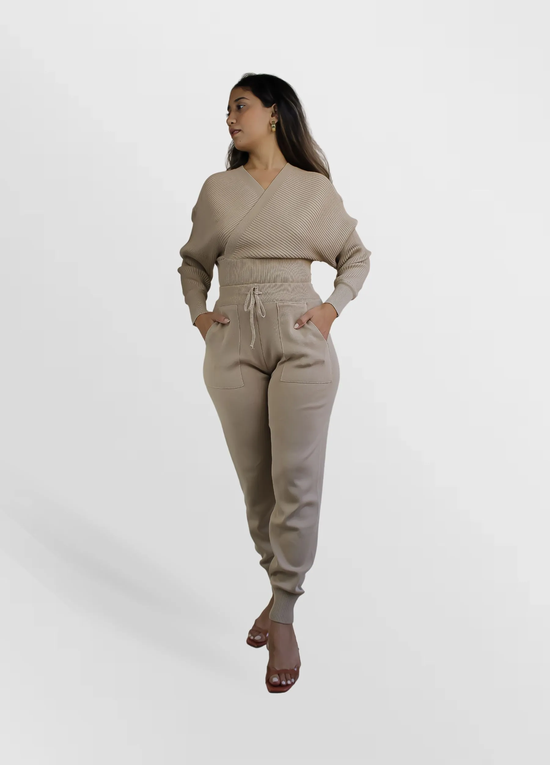 Camel Kim Knitted Top and Pants