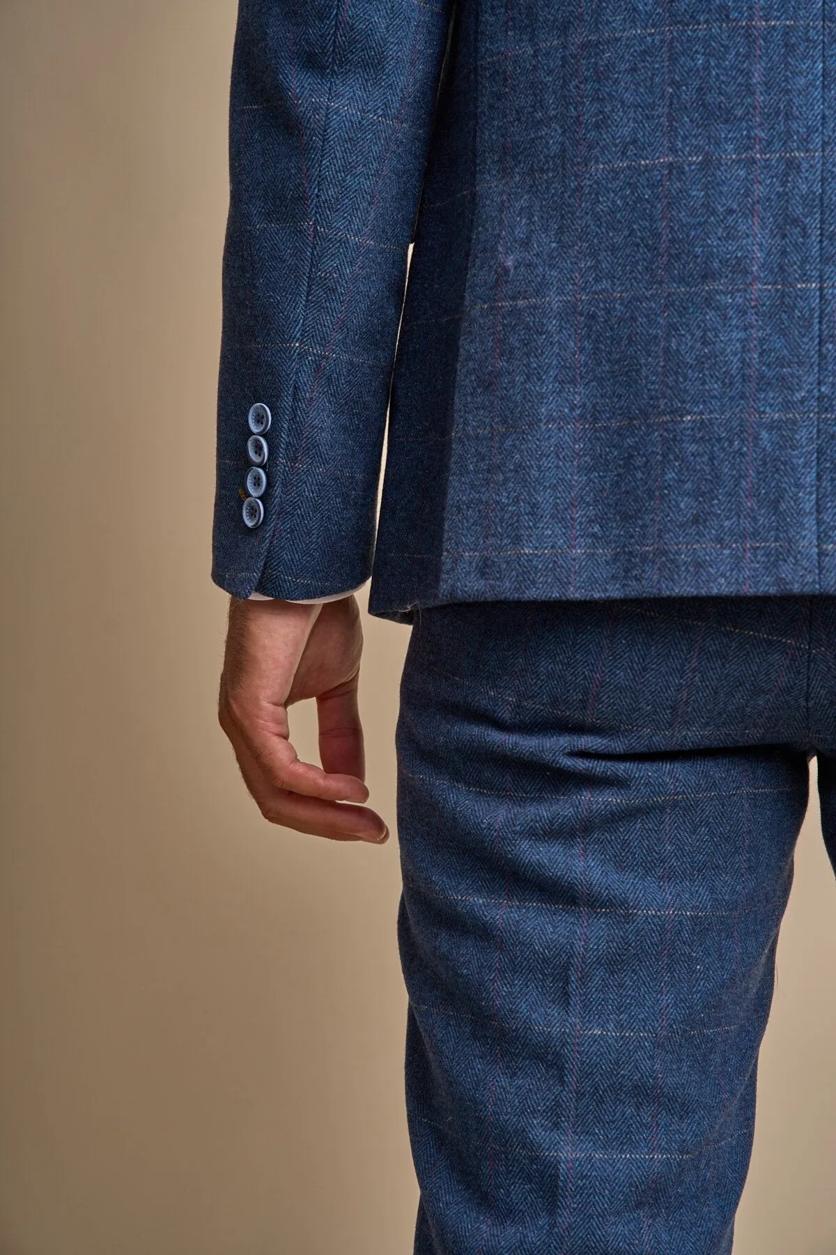Carnegi Navy Tweed 3 Piece Wedding Suit