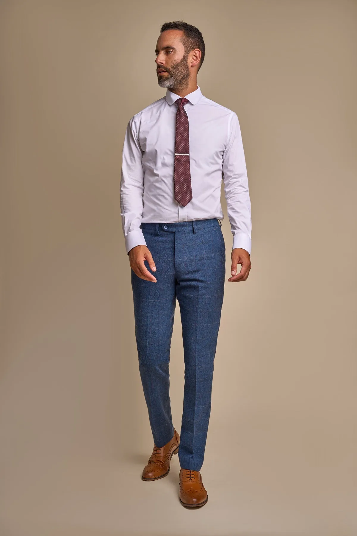 Carnegi Navy Tweed 3 Piece Wedding Suit