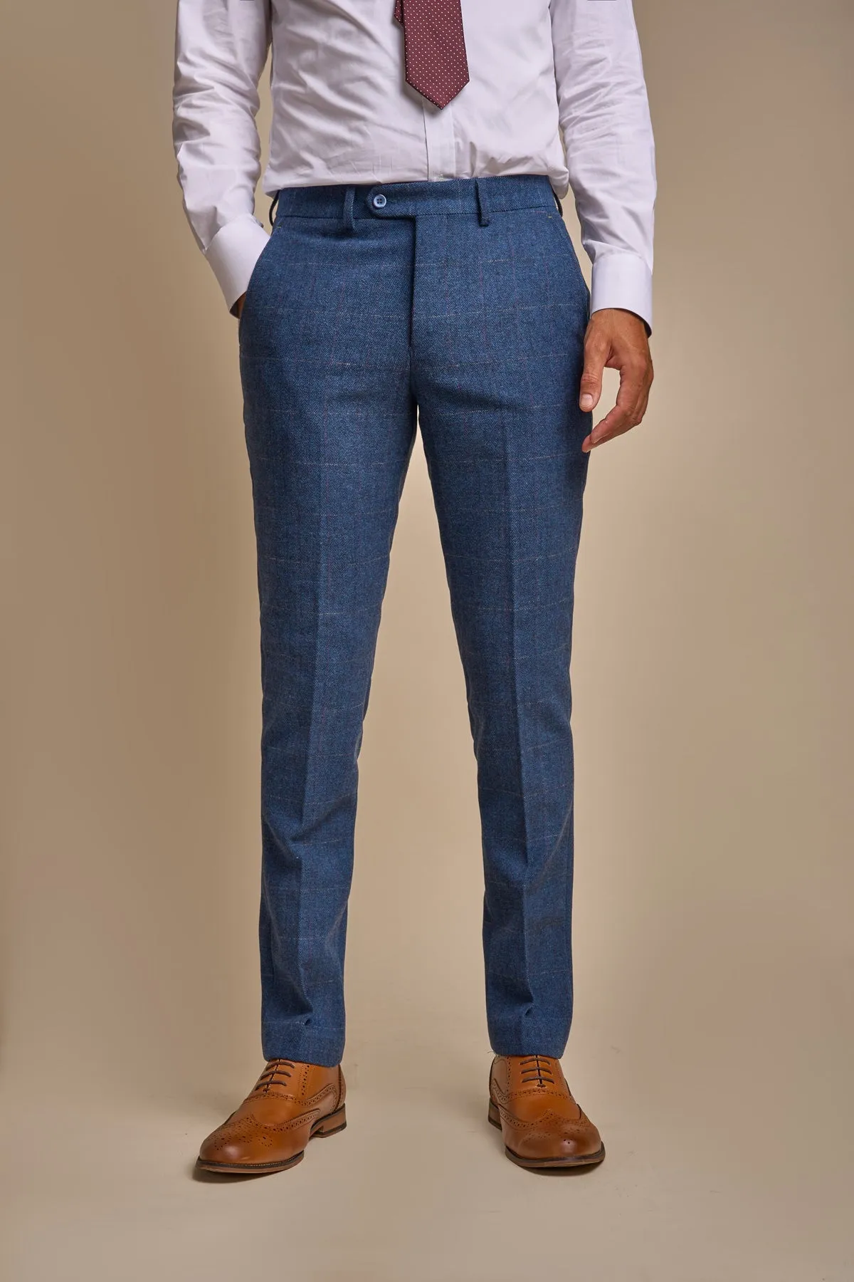 Carnegi Navy Tweed 3 Piece Wedding Suit