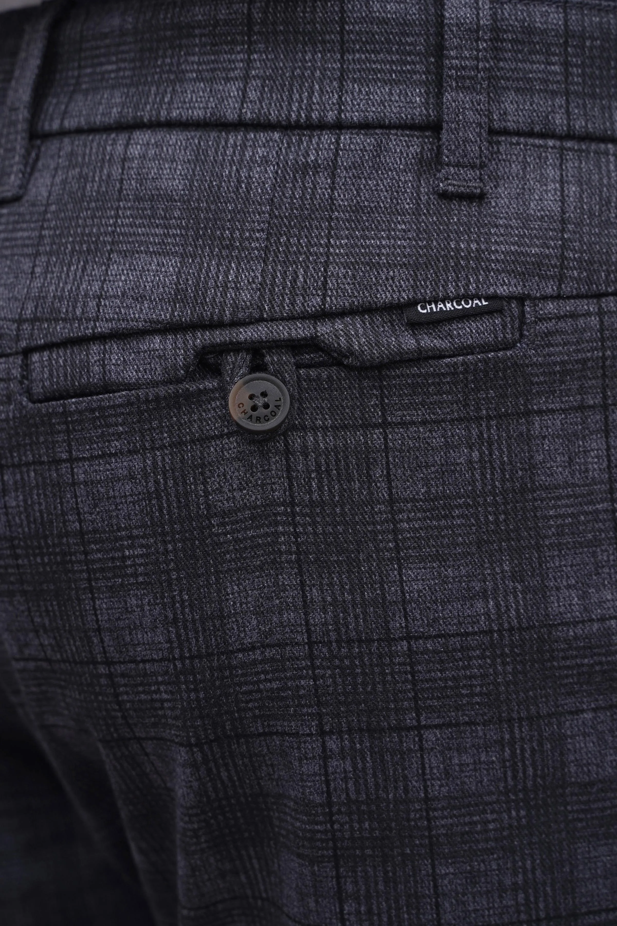 CROSS POCKET CASUAL PANT BLUE GREY CHECK