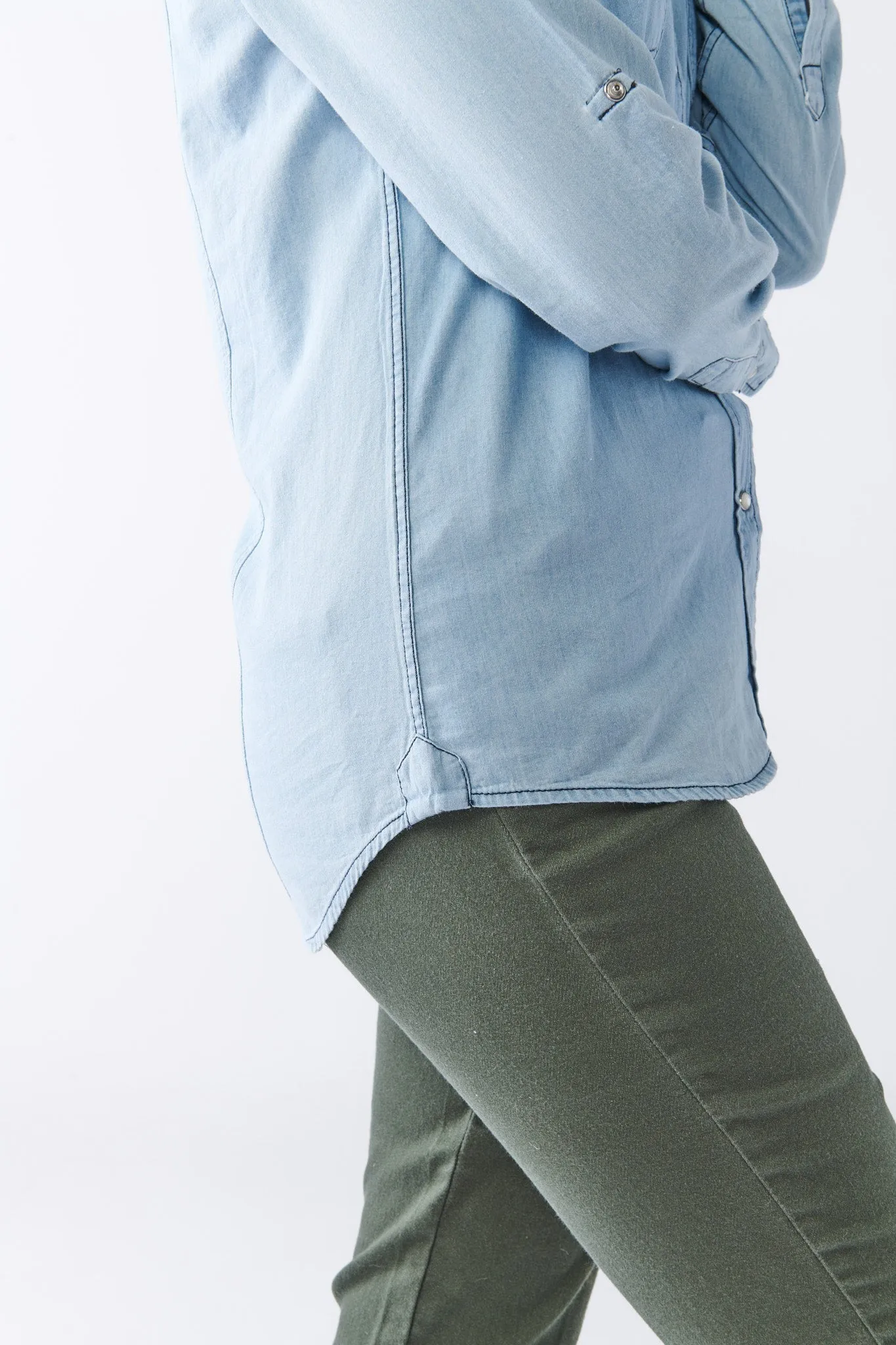 DEXTER Women's Denim Shirt - Long or Short Sleeve.