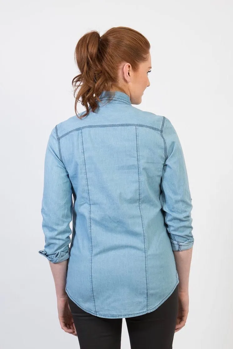 DEXTER Women's Denim Shirt - Long or Short Sleeve.