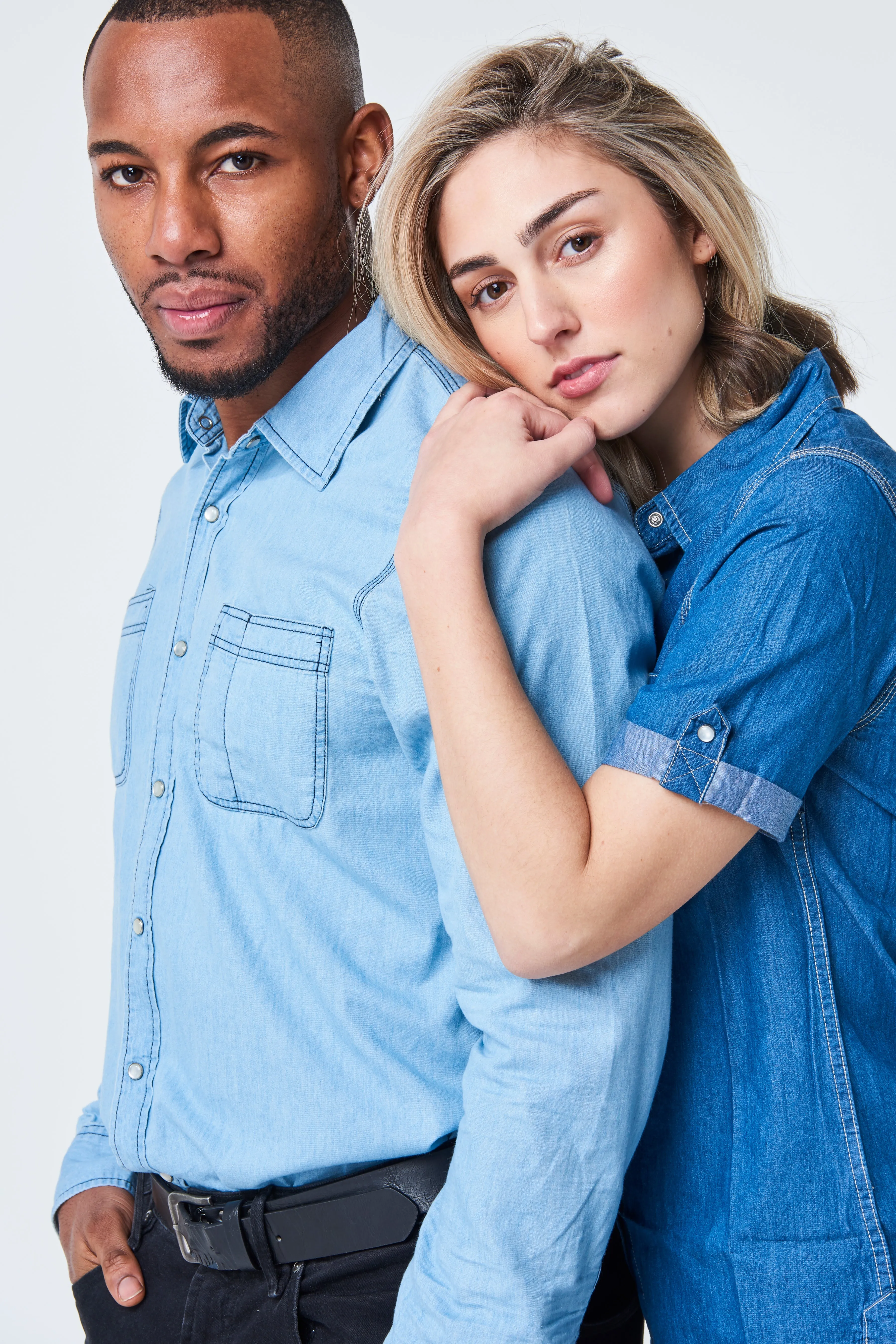 DEXTER Women's Denim Shirt - Long or Short Sleeve.