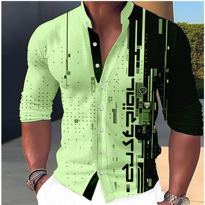 Fashion 3D Printed Collar Shirts Men's Tops Casual Outdoor Party  Soft Comfortable Fabric Button Tops