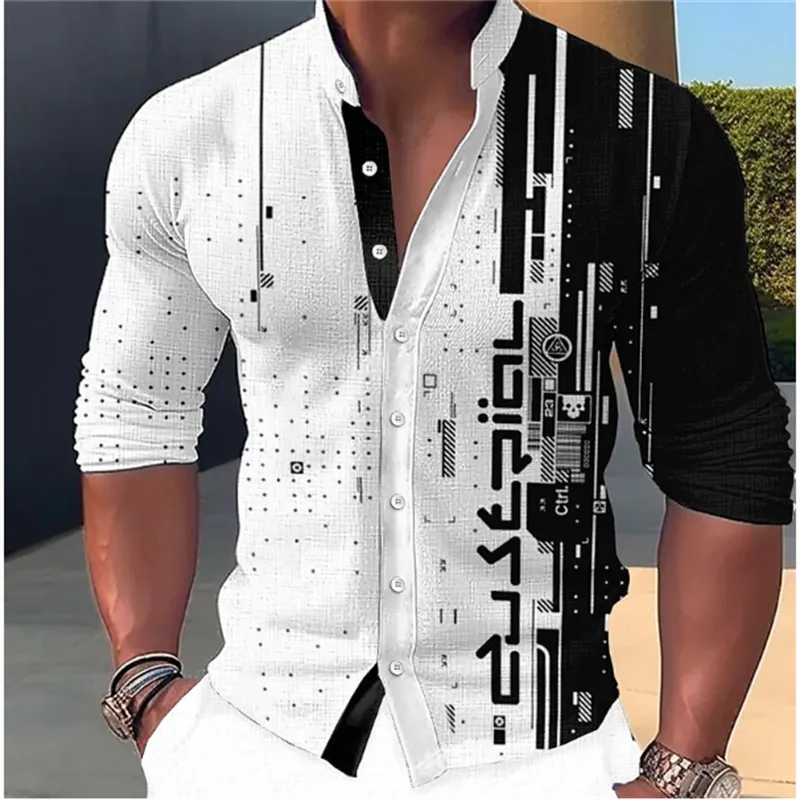 Fashion 3D Printed Collar Shirts Men's Tops Casual Outdoor Party  Soft Comfortable Fabric Button Tops