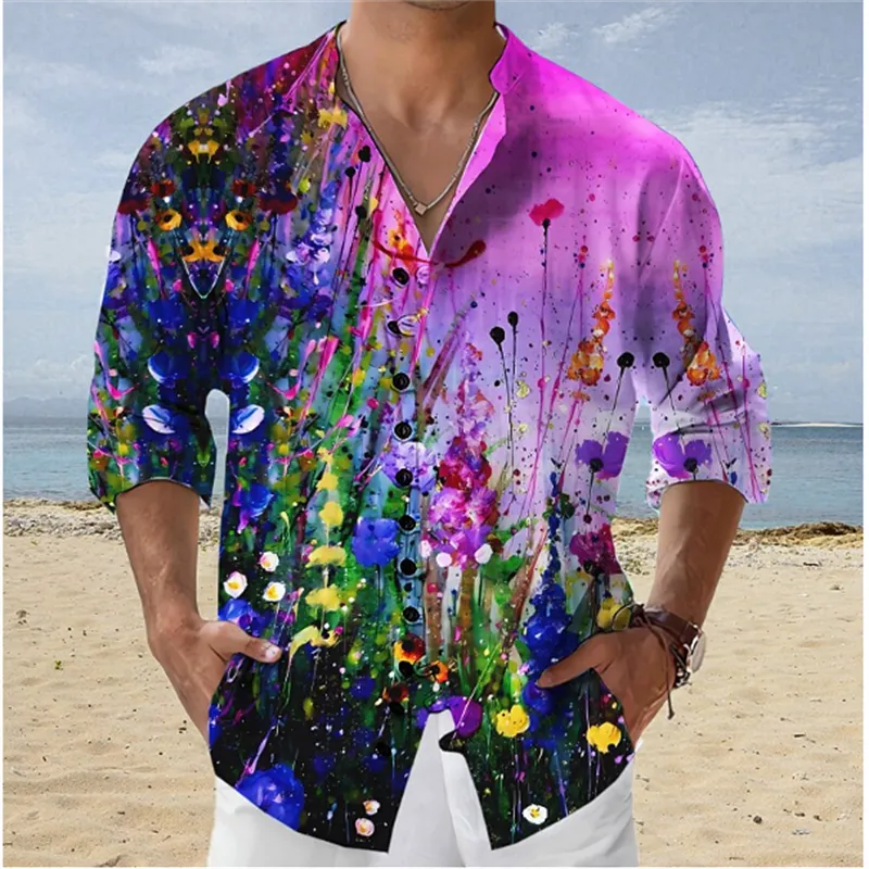 Fashion 3D Printed Collar Shirts Men's Tops Casual Outdoor Party  Soft Comfortable Fabric Button Tops