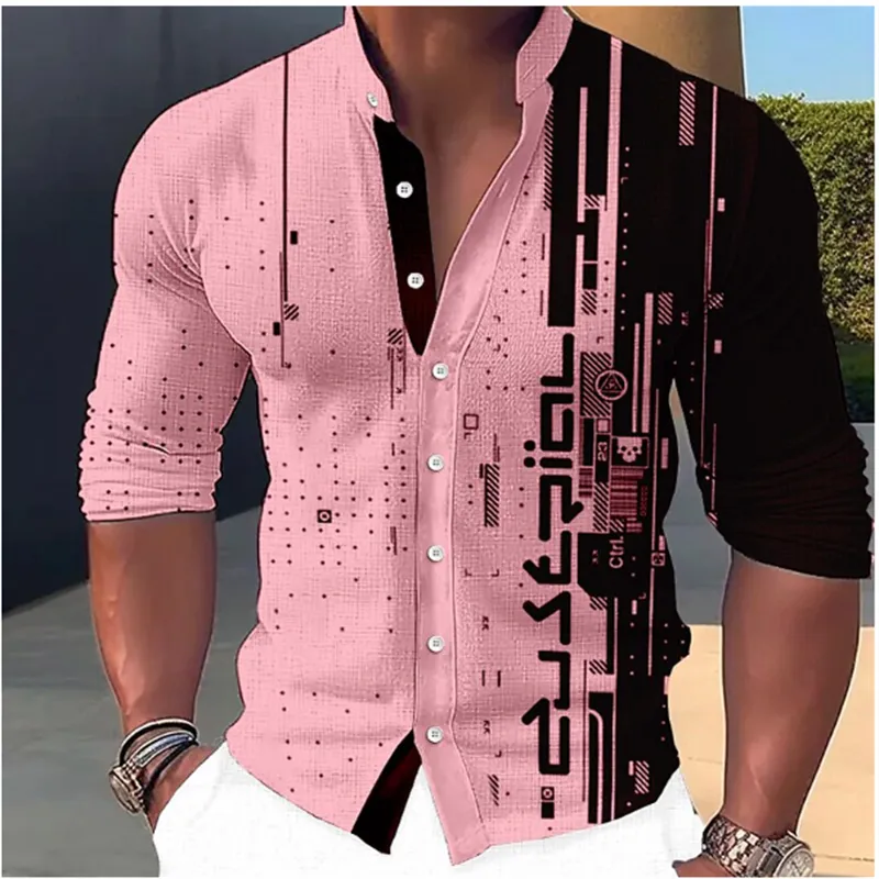 Fashion 3D Printed Collar Shirts Men's Tops Casual Outdoor Party  Soft Comfortable Fabric Button Tops