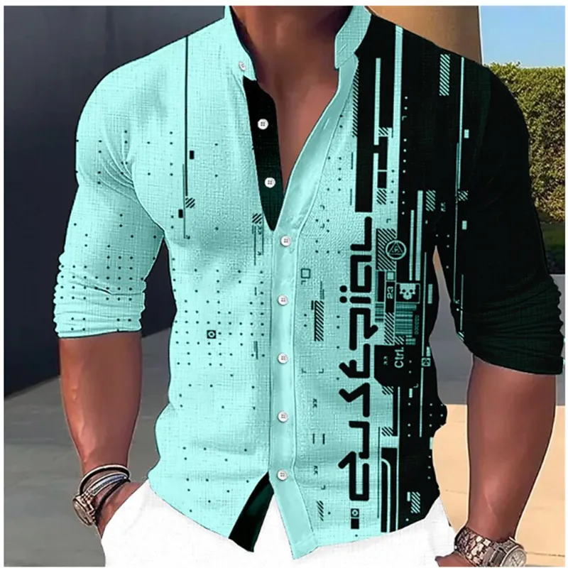 Fashion 3D Printed Collar Shirts Men's Tops Casual Outdoor Party  Soft Comfortable Fabric Button Tops