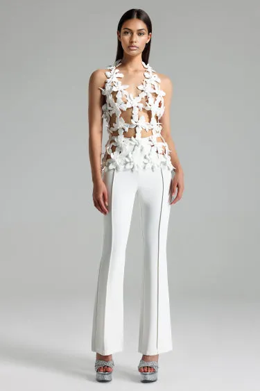 Flower hollow sleeveless top
