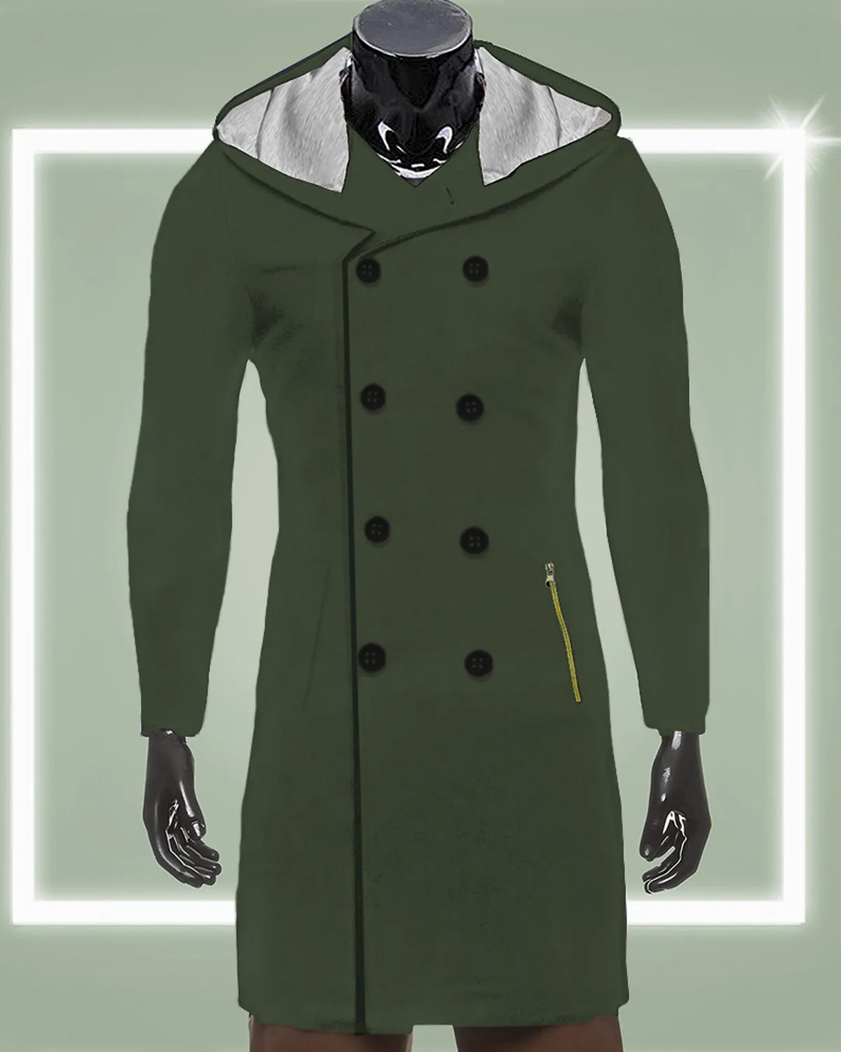 Full Sleeve Fleece Olive Green Bond Jacket