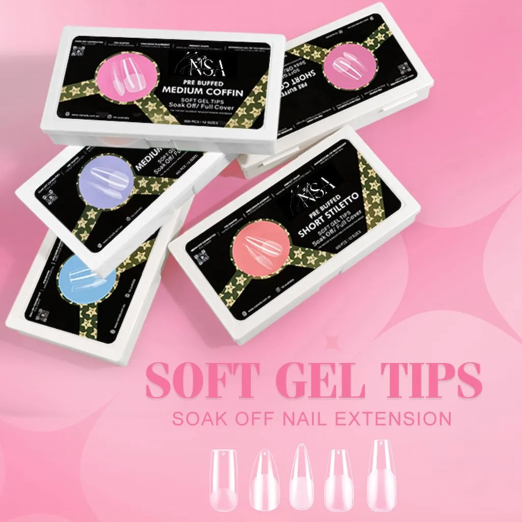 Gel Nail Extensions - Pre Buffed Tips