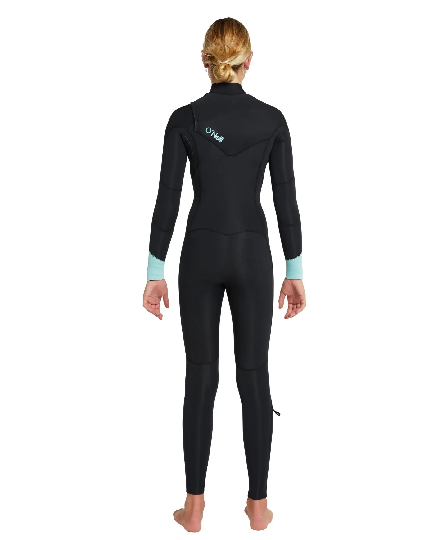 Girl's Bahia 3/2mm Steamer Chest Zip Wetsuit - Black Aqua