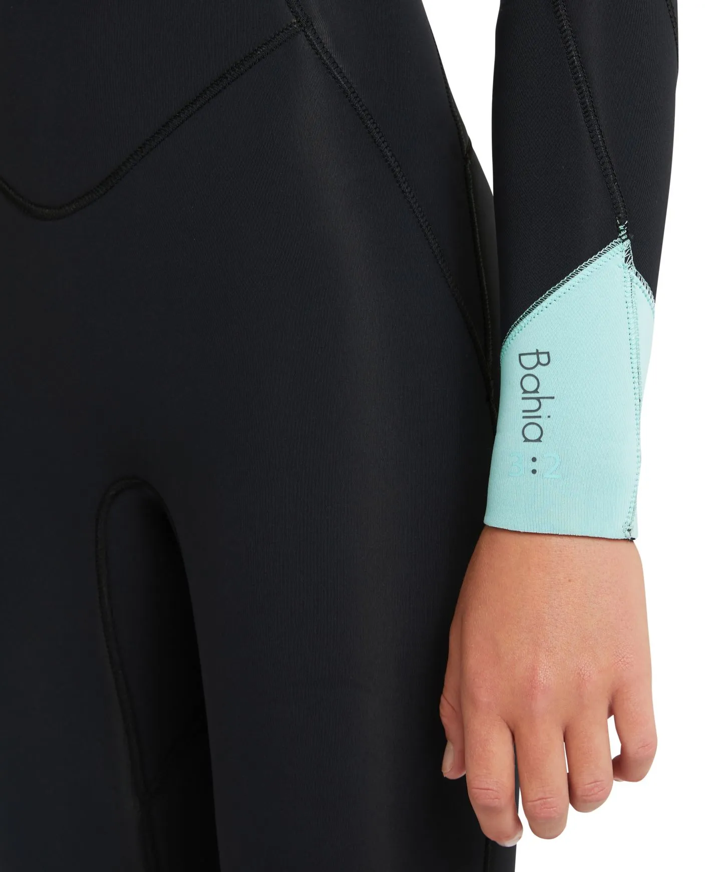 Girl's Bahia 3/2mm Steamer Chest Zip Wetsuit - Black Aqua