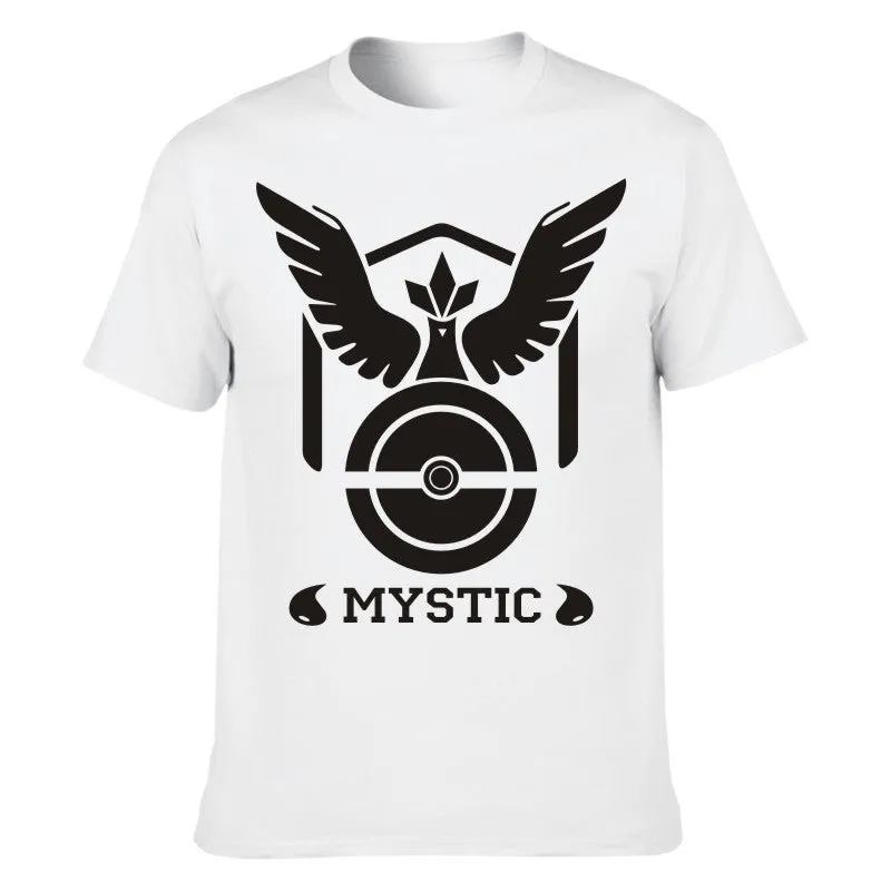 Hot 2016 POKEMON GO Shirt Team INSTINCT Mystic Valor Funny t shirt Mens T-shirts Cotton Tee Tops Casual Brand Clothing