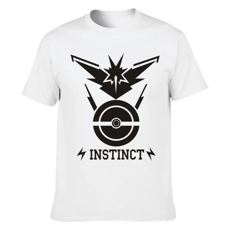 Hot 2016 POKEMON GO Shirt Team INSTINCT Mystic Valor Funny t shirt Mens T-shirts Cotton Tee Tops Casual Brand Clothing
