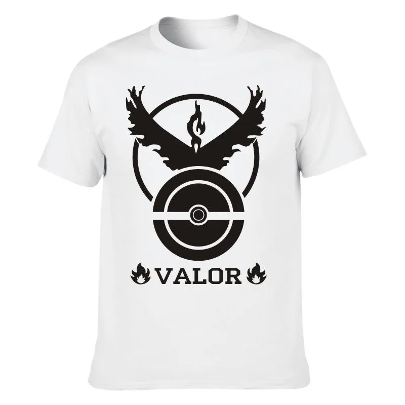 Hot 2016 POKEMON GO Shirt Team INSTINCT Mystic Valor Funny t shirt Mens T-shirts Cotton Tee Tops Casual Brand Clothing