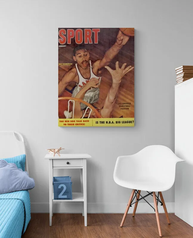 Vintage January 1957 Wilt Chamberlain University of Kansas Sports Magazine Cover