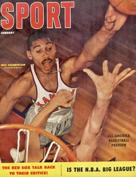 Vintage January 1957 Wilt Chamberlain University of Kansas Sports Magazine Cover