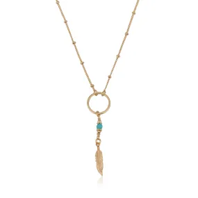 Karma With Feather &  Turquoise Stone
