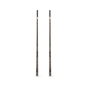 Line Black Diamond Earrings