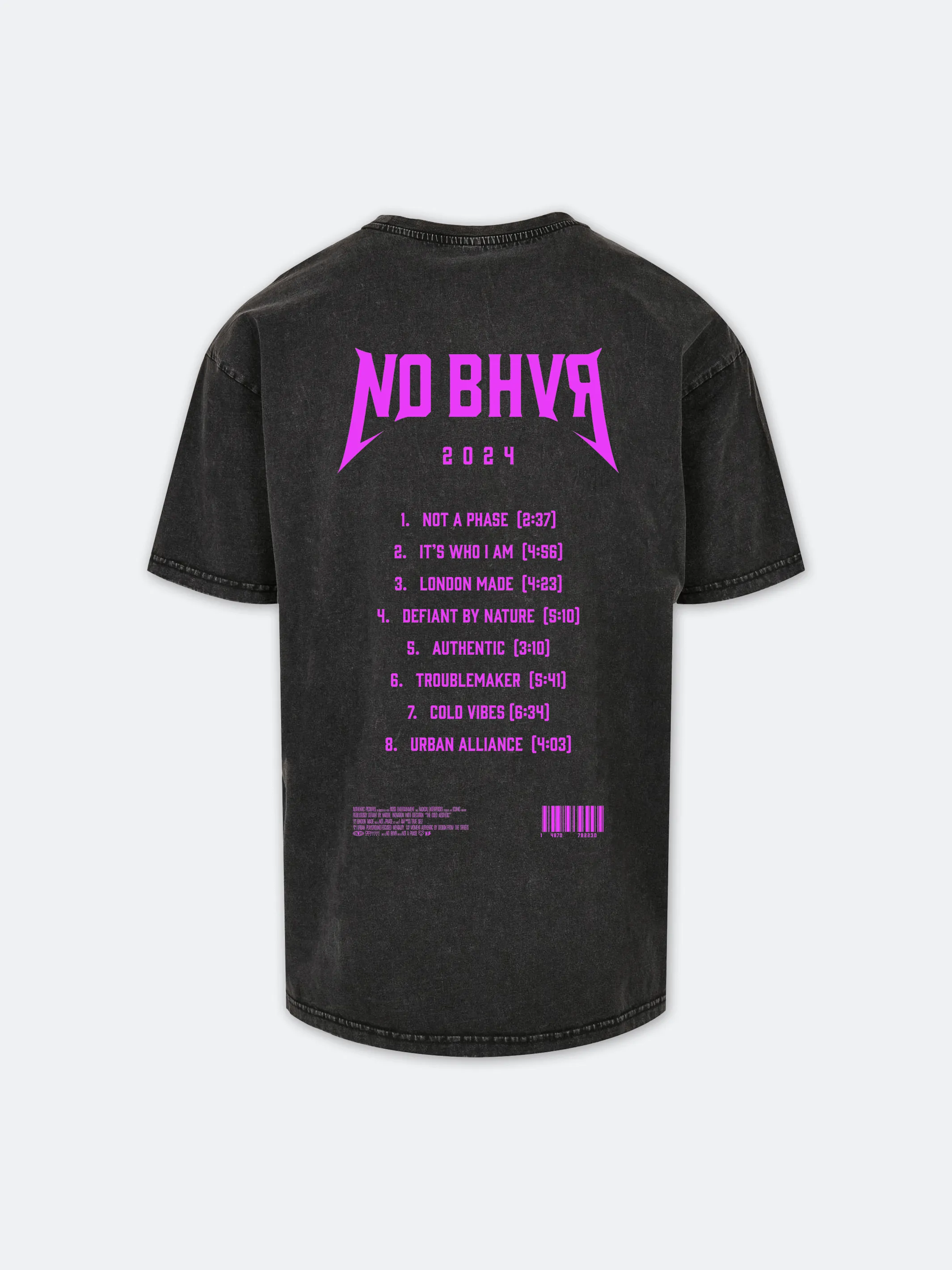 On Tour Acid Wash Pink Print Tee (Black)