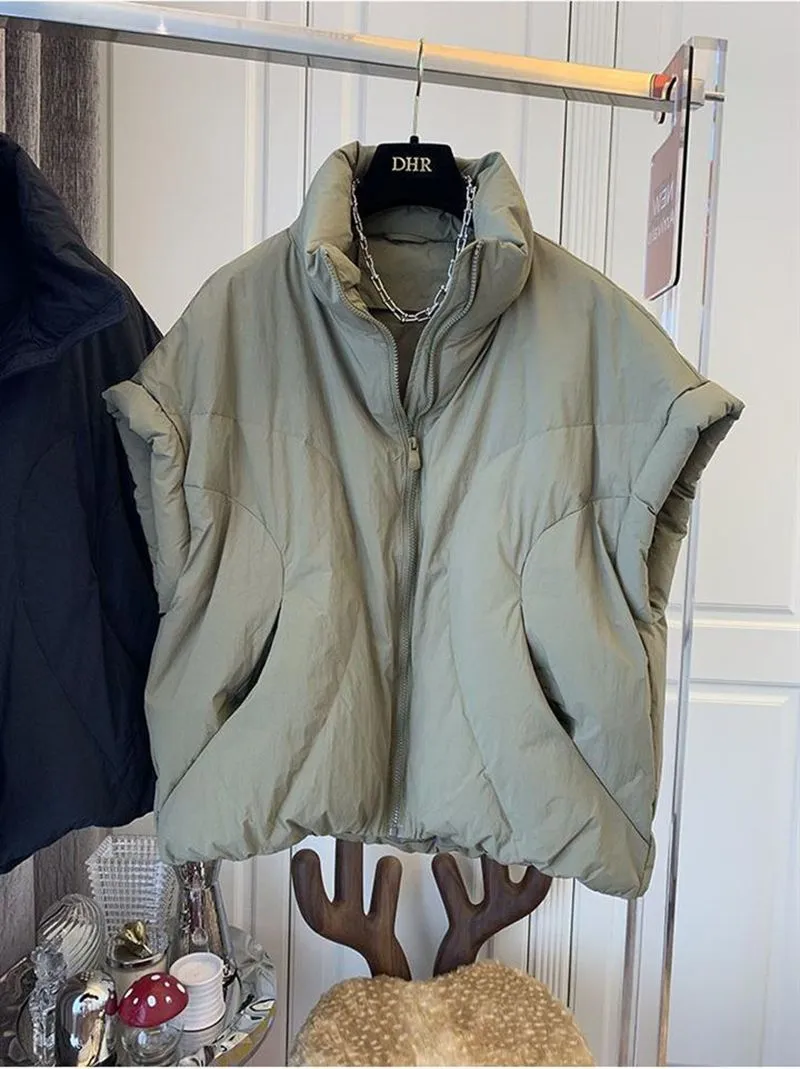 Oversized Puffy Sleeveless Puffer Jacket Winter Vest Outerwear Gilets