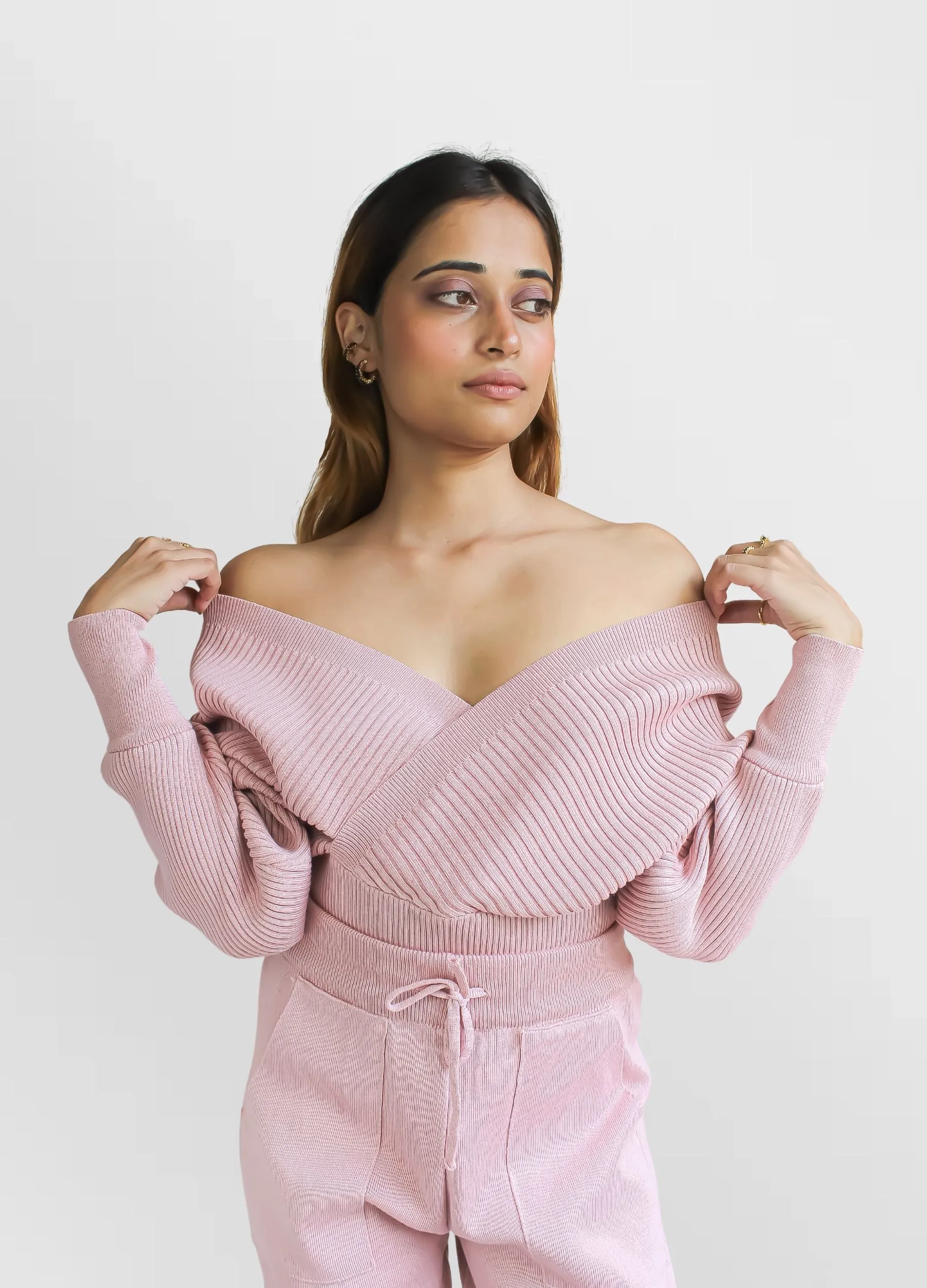 Pink Kim Knitted Top and Pants