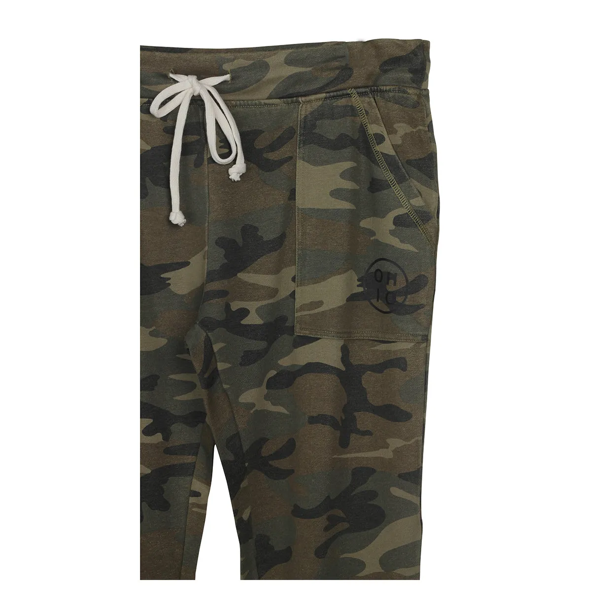 Small O H I O Circle Women's Long Weekend Burnout French Terry Sweatpants